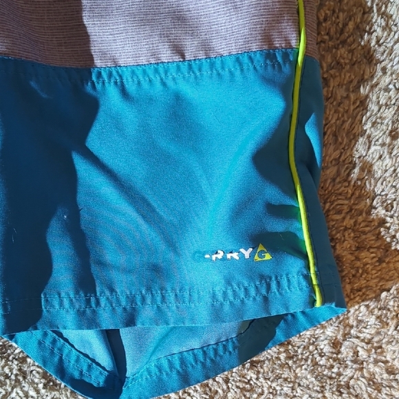 Blue and Gray Board Shorts with Drawstring - Picture 3 of 6